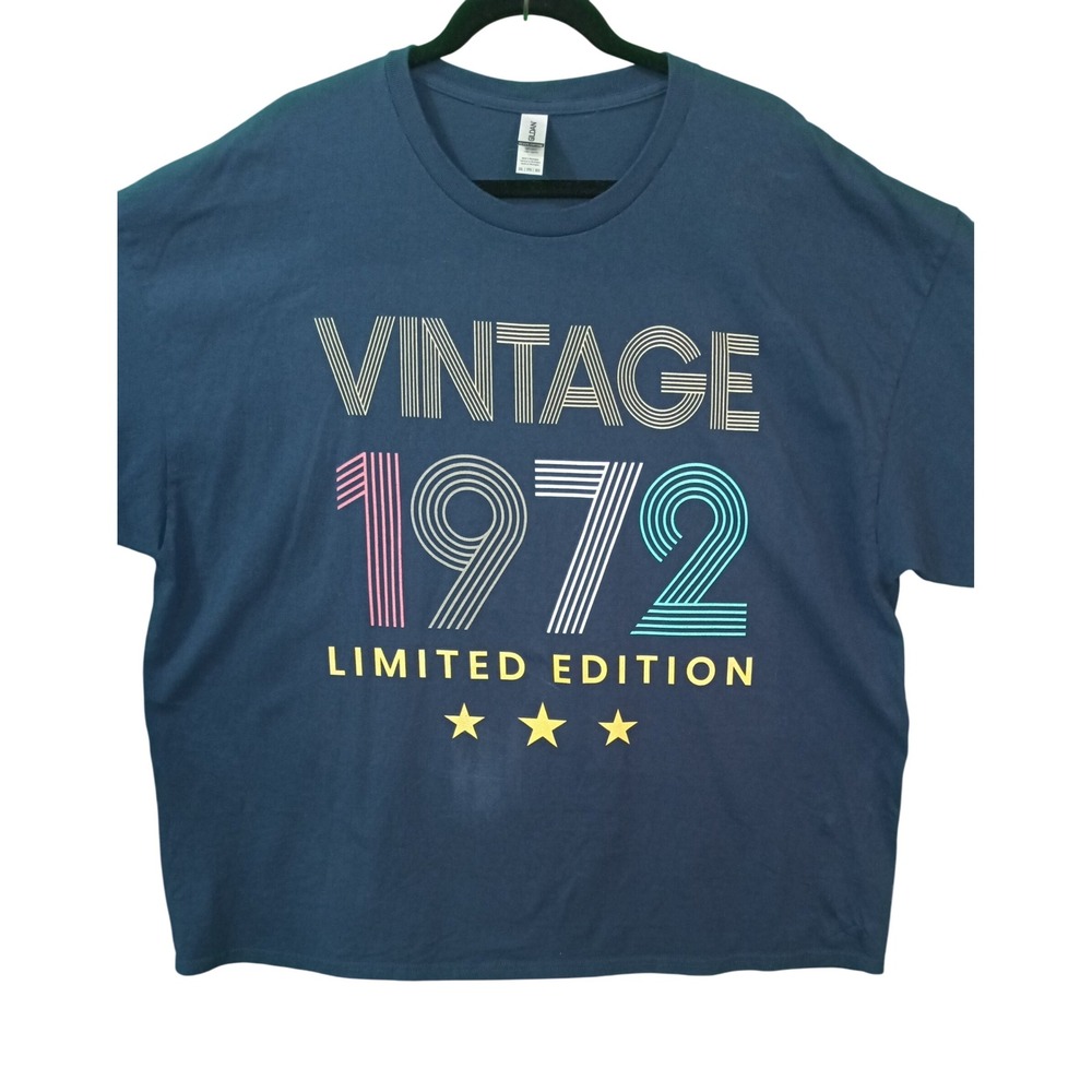 3XL Plus "Vintage 1972 Limited Edition + Stars" T-shirt,‎ new without tags